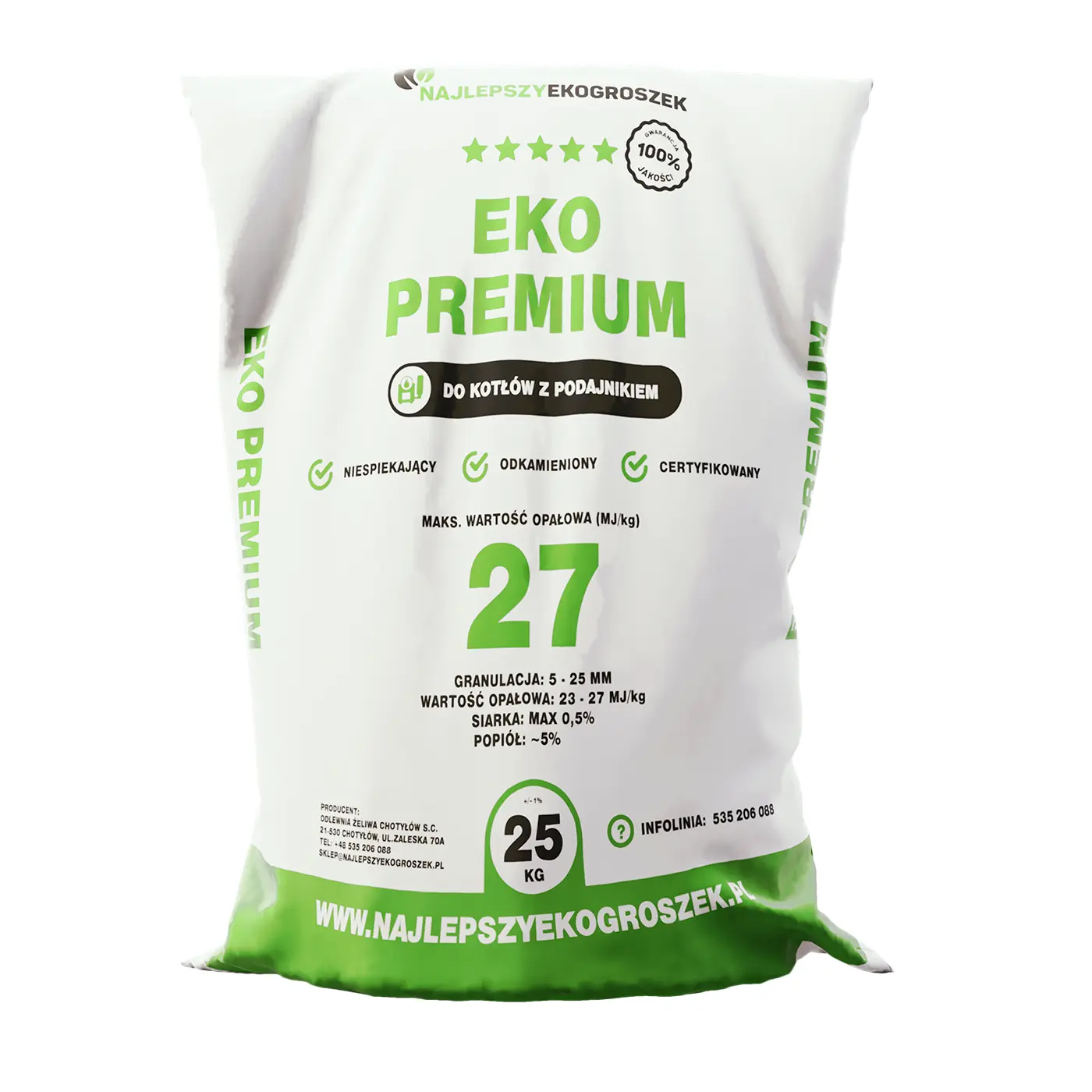 Wysokiej jakości ekogroszek Eko Premium - idealny wybór dla świadomych ekologii.